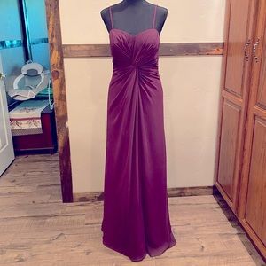Eggplant formal bridesmaid dress